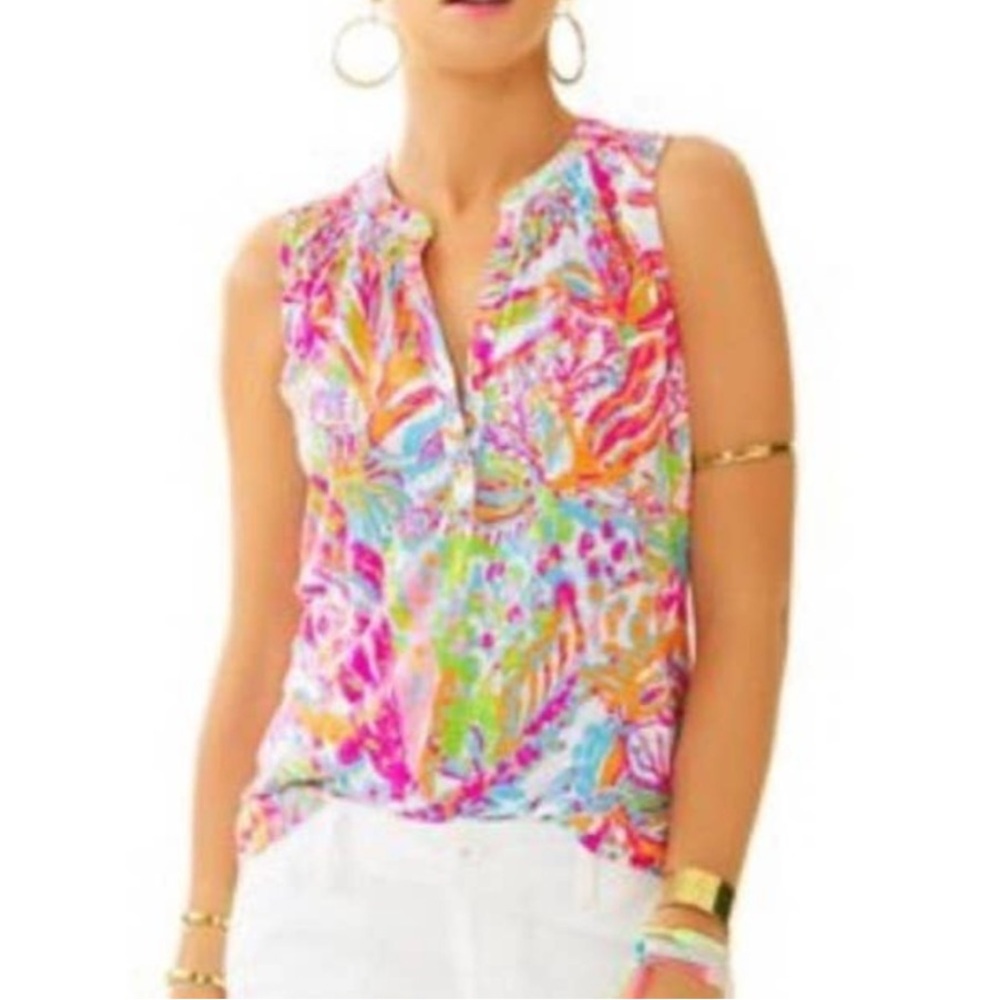 Essie Top Scuba to Cuba Multicolor Print Size XS
